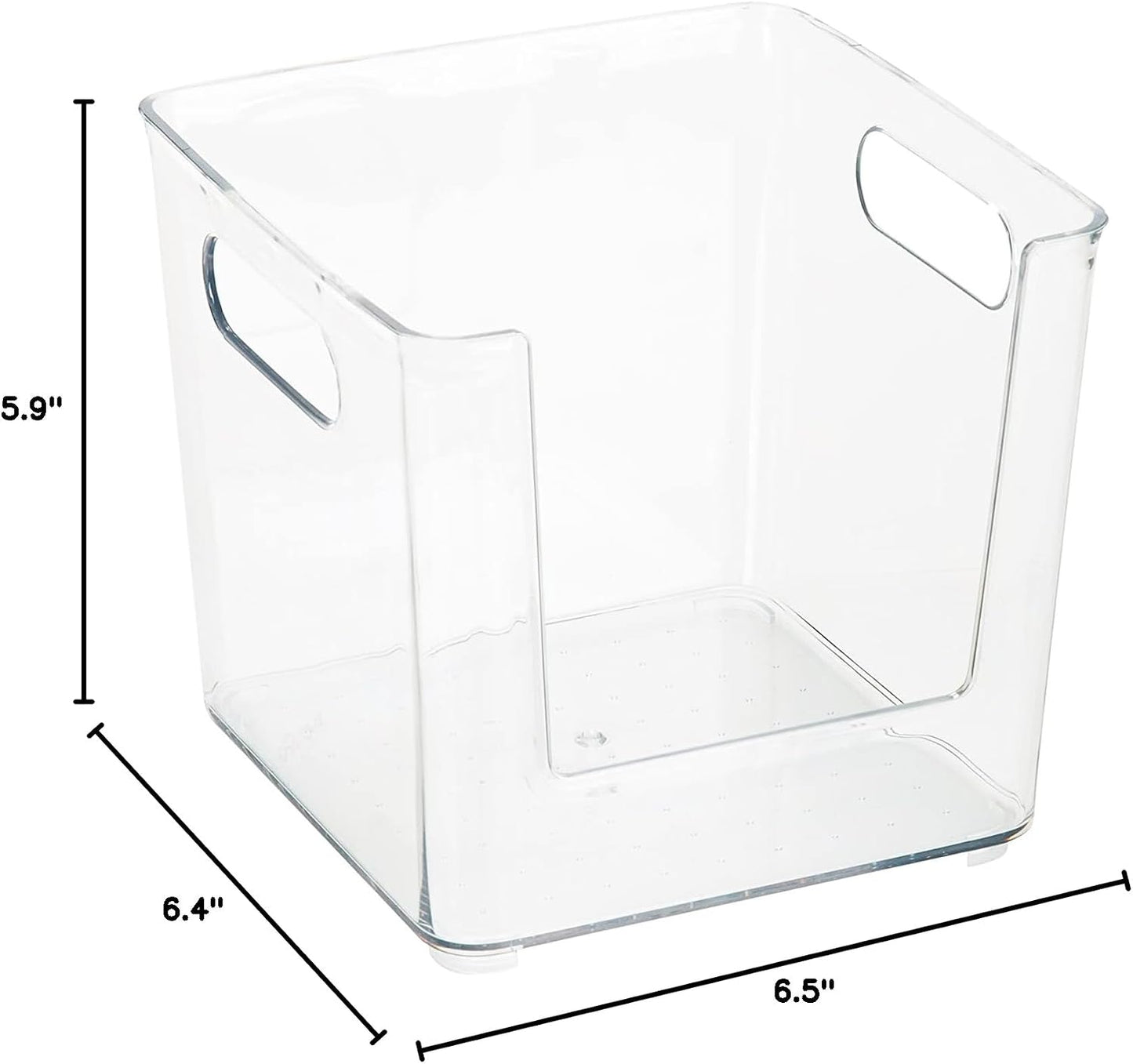 Simplify Rectangular Open Front Organizer Bin | Kitchen Cabinet & Pantry | Fridge Storage | Bathroom | Office Tote | Super Clear