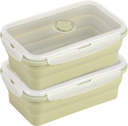 Large Silicone Food Storage Containers 68oz/2000ml 4 Pack | Collapsible Meal Prep Containers, Airtight Leakproof Lid, Containers for Camping, Microwave Freezer Dishwasher Safe