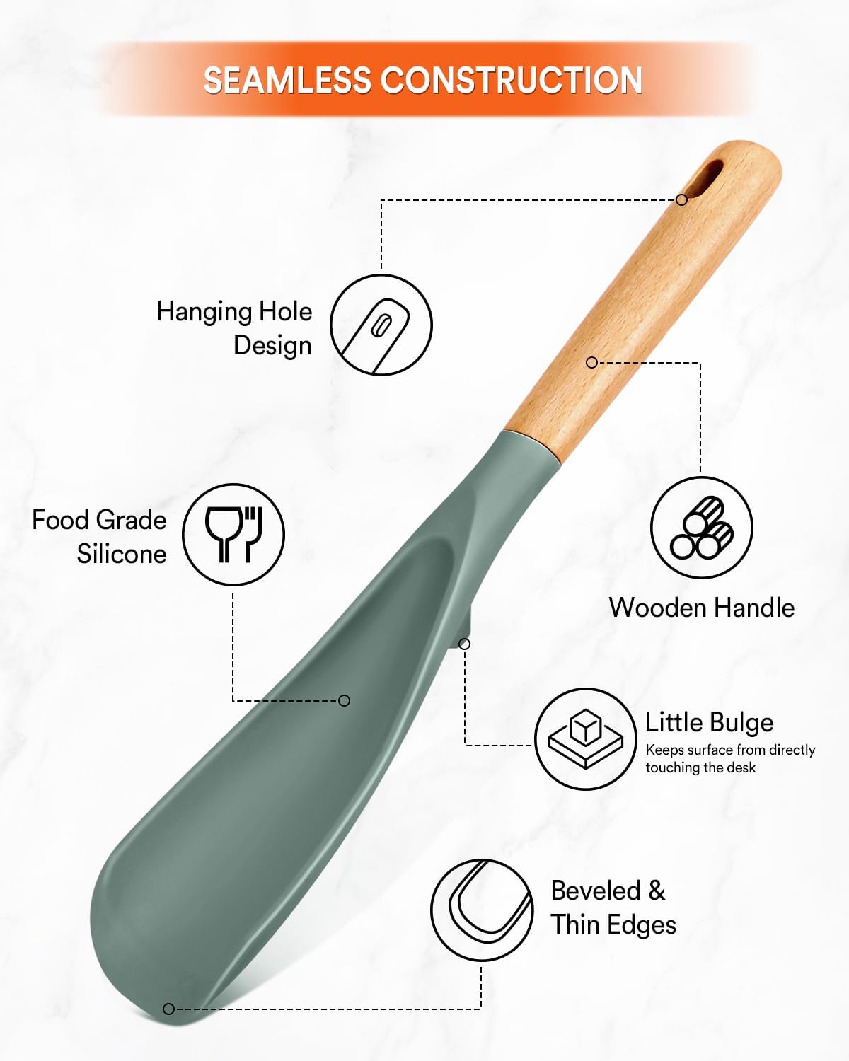 Badiano Cooking Spoon and Rice Scooper for Nonstick Cookware,Multi-function