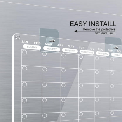 Acrylic Magnetic Dry Erase Calendar Board for Fridge, 16"X12" - Erasable Monthly and Weekly Planner with to-Do List, Includes 6 Markers and Eraser