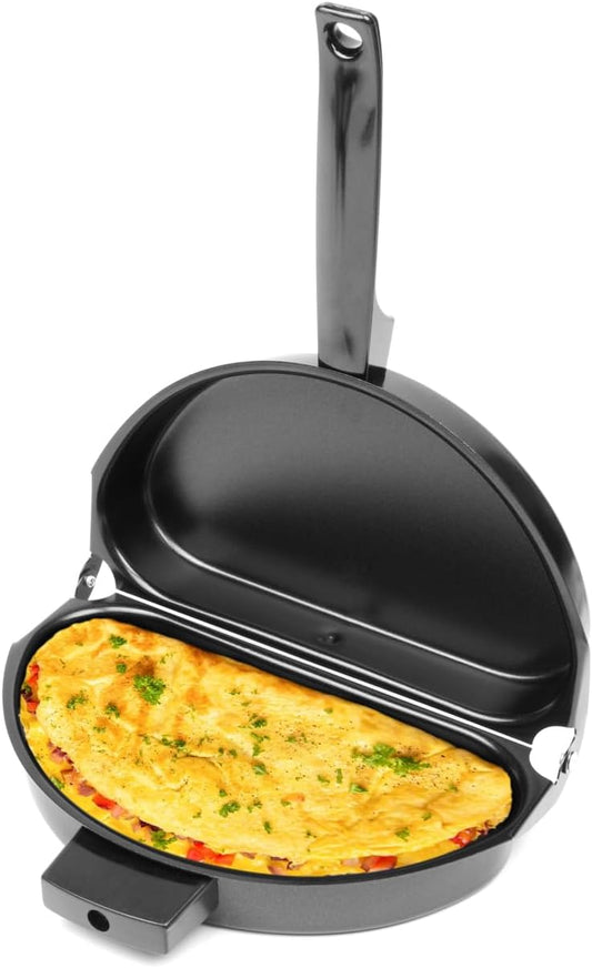 Fox Run Egg Omelet Maker Pan, Non-Stick Folding Omelette Pan, 8.75"