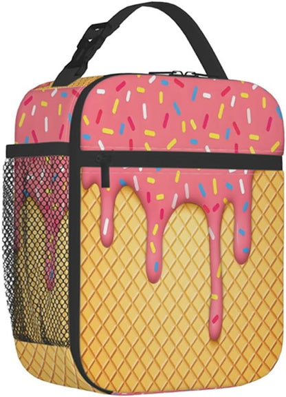 Rainbow Leopard Lunch Box Thermal Cooler Bento Tote Bags Portable Insulated Lunch Bag for Girls Teens, Kids Lunch Bags for School Beach Picnic Travel