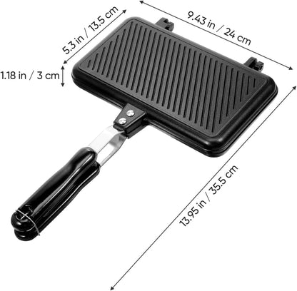 BESPORTBLE Double Sided Sandwich Frying Pan Non Stick Bakeware Baking Plate