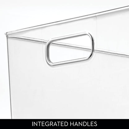 iDesign Storage Bin with Handles, 12" x 10" x 8", Clear | For Kitchen, Pantry, Cabinet, Nursery, Crafts