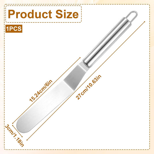 6" Offset Spatula, Stainless Steel Icing Spatula Angled Cake Spatulas Cake Icing Tools with Sturdy Handle Frosting Spatulas for Cakes Decorating, Baking, Pastry