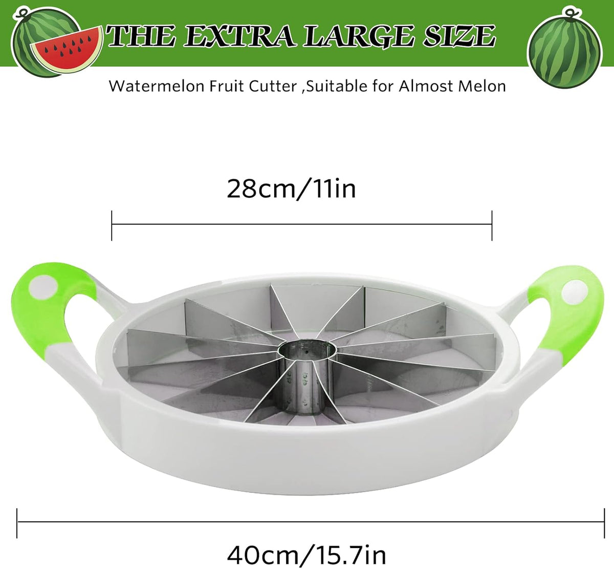 SOMOYA Extra Large Stainless Steel Watermelon Slicer for Home Kitchen