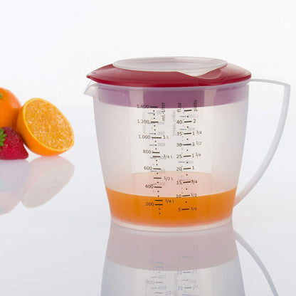 Westmark Multipurpose Measuring Cup and Mixing Pitcher with Splash Guard, 47-Ounce (Red)