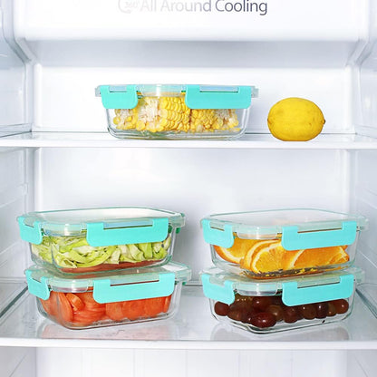DAS TRUST 10 Pack Glass Meal Prep Containers Meal Prep Bowls Food Storage Containers Glass Food Prep Containers with Lids Lunch Container for Adults Lunch Box Bento Boxes