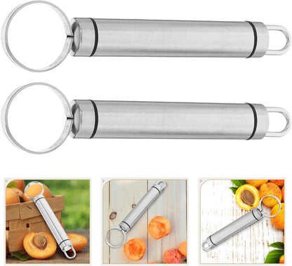 Hemoton 2 Pcs Stainless Steel Fruit Vegetable Corer Set