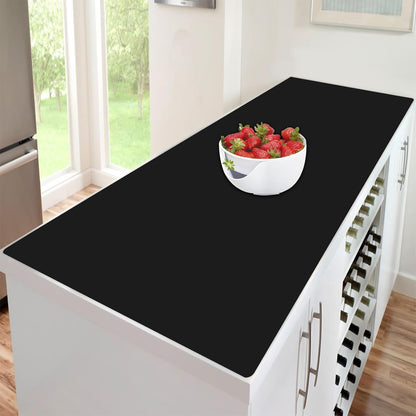 Extra Large Silicone Mat 78.7''x23.6''(200cmx60cm), Large Silicone Mats for Kitchen Counter, Multipurpose Heat Resistant Mat, Waterproof Placemat for Countertop Protector, Black