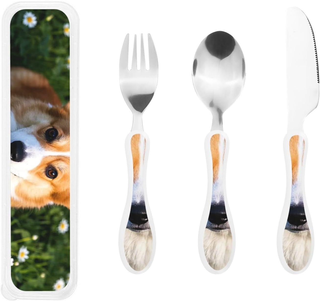 3-Piece Kids Silverware Set With Storage Case, Stainless Steel Reusable Children Safe Knife Spoon Fork Set Classic Cocktail Children Flatware Set For Kids Lunch Box