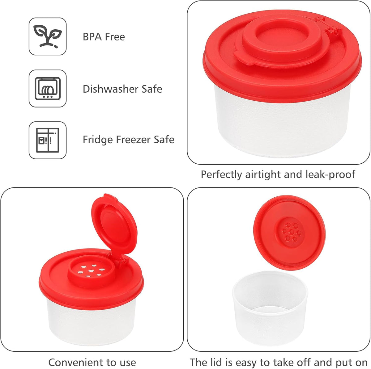 Accmor Salt and Pepper Shakers, Mini Salt Shaker to go Moisture Proof Salt Pepper Shakers Spice Container Dispenser for Camping Picnic Lunch Boxes Travel Kitchen