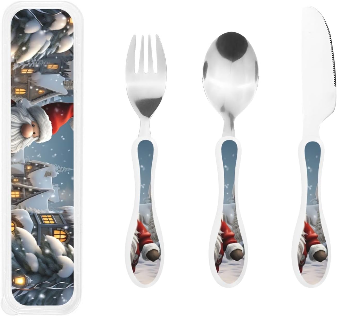 3-Piece Kids Silverware Set With Storage Case, Stainless Steel Reusable Children Safe Knife Spoon Fork Set Yellow Sunflowers Children Flatware Set For Kids Lunch Box