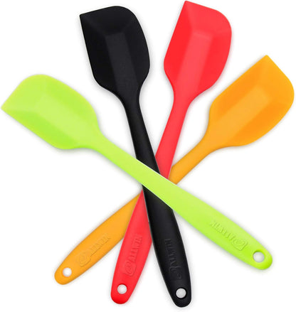 Silicone Spatula 4-piece Set, Heat-Resistant Spatulas, Non-stick Rubber Spatulas with Stainless Steel Core