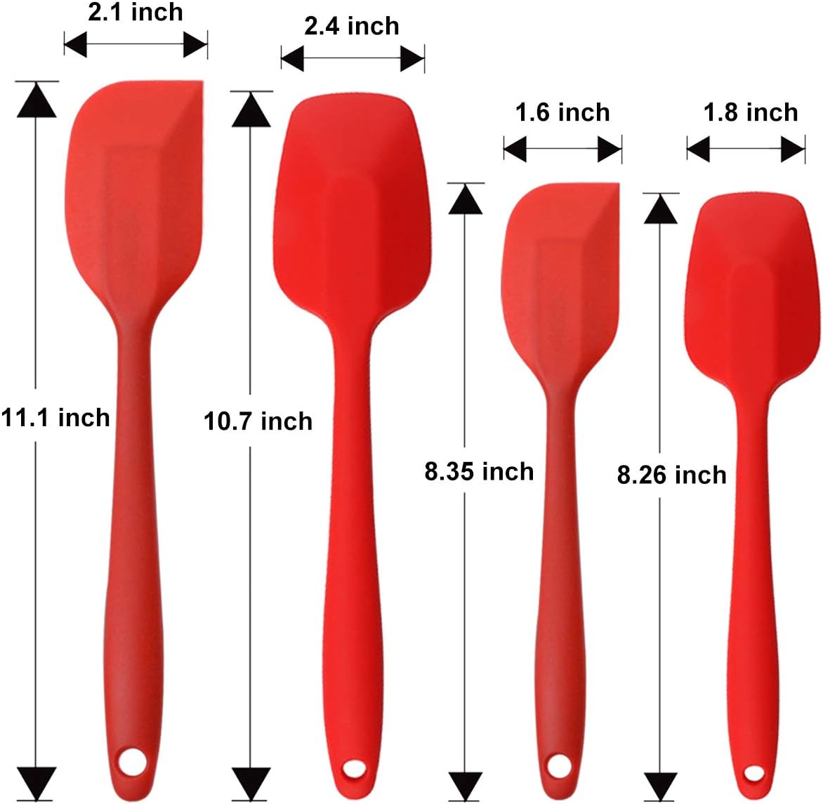 Silicone Spatulas Set, Rubber Spoon Spatula Heat Resistant Spoonula One Piece Design Seamless Spatula Non-Stick Scrapers Baking Mixing Tool (Dark Blue)