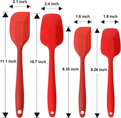 Silicone Spatulas Set, Rubber Spoon Spatula Heat Resistant Spoonula One Piece Design Seamless Spatula Non-Stick Scrapers Baking Mixing Tool (Dark Blue)