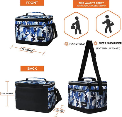 opux Insulated Lunch Box Men Women, Lunch Bag for Work School, Leakproof Soft Cooler Tote Adult, Large Lunch Pail Kids Boys Girls, Picnic Beach Food Bag with Shoulder Strap, Purple Floral
