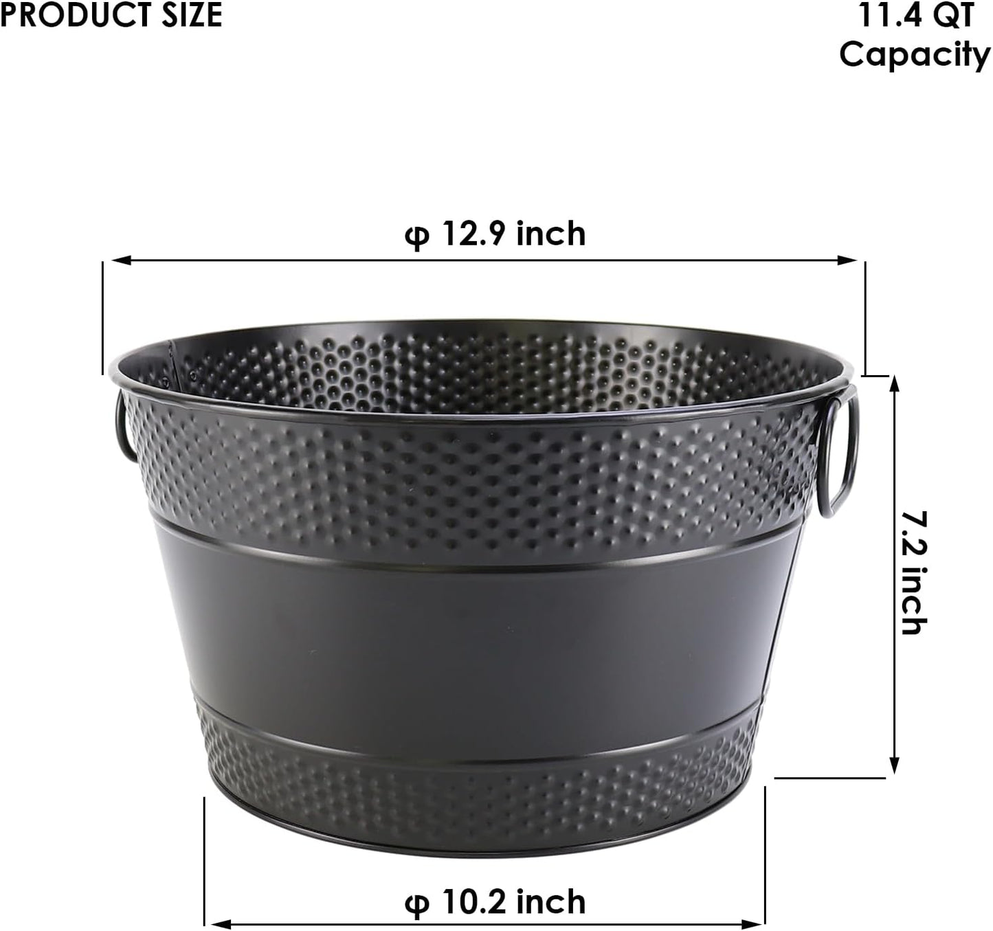 Ice Bucket for Parties Galvanized Beverage Tub, Drink Buckets Galvanized Bucket with Handles for Wine Beer Champagne Cocktails for Catering Bars (Copper-1PC)