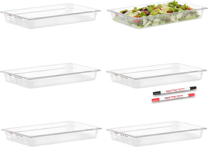 6-Pack Clear Polycarbonate Handled Lids for 1/6 Size NSF Food Pans