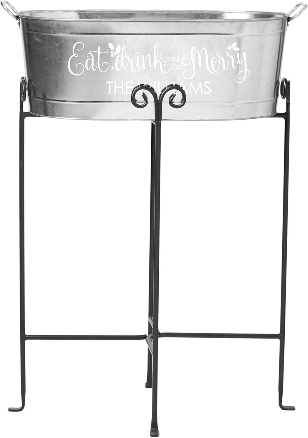 Let's Make Memories Personalized Beverage Tub - Custom Beverage Tub - Customize With Name & initial - Galvanized Drink Tub - 20 ¾"L x 11 ¾"W x 7" H - 5.5 Gallons
