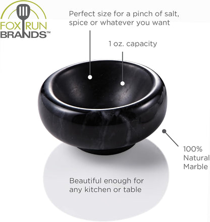 Fox Run Natural Black Marble Pinch Bowl, Small 1 oz Spice, Sauce, and Condiment Bowl