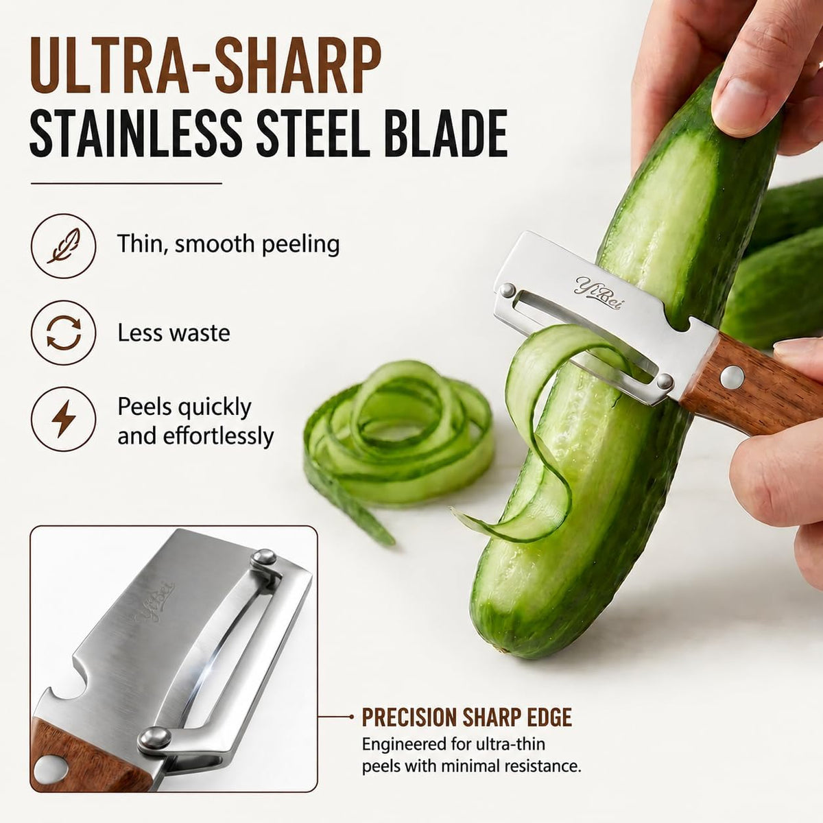 2 pcs vegetable peeler with Wooden Handle.