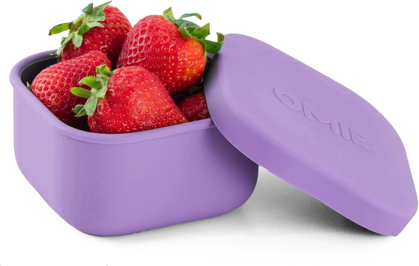 OmieBox Silicone Leakproof Snack Containers To Go, Food Storage Containers with Lid, School Lunch Bento Container - BPA Free, Airtight, Dishwasher and Freezer Safe, Oven Safe - 9.4 ounces (Pink)