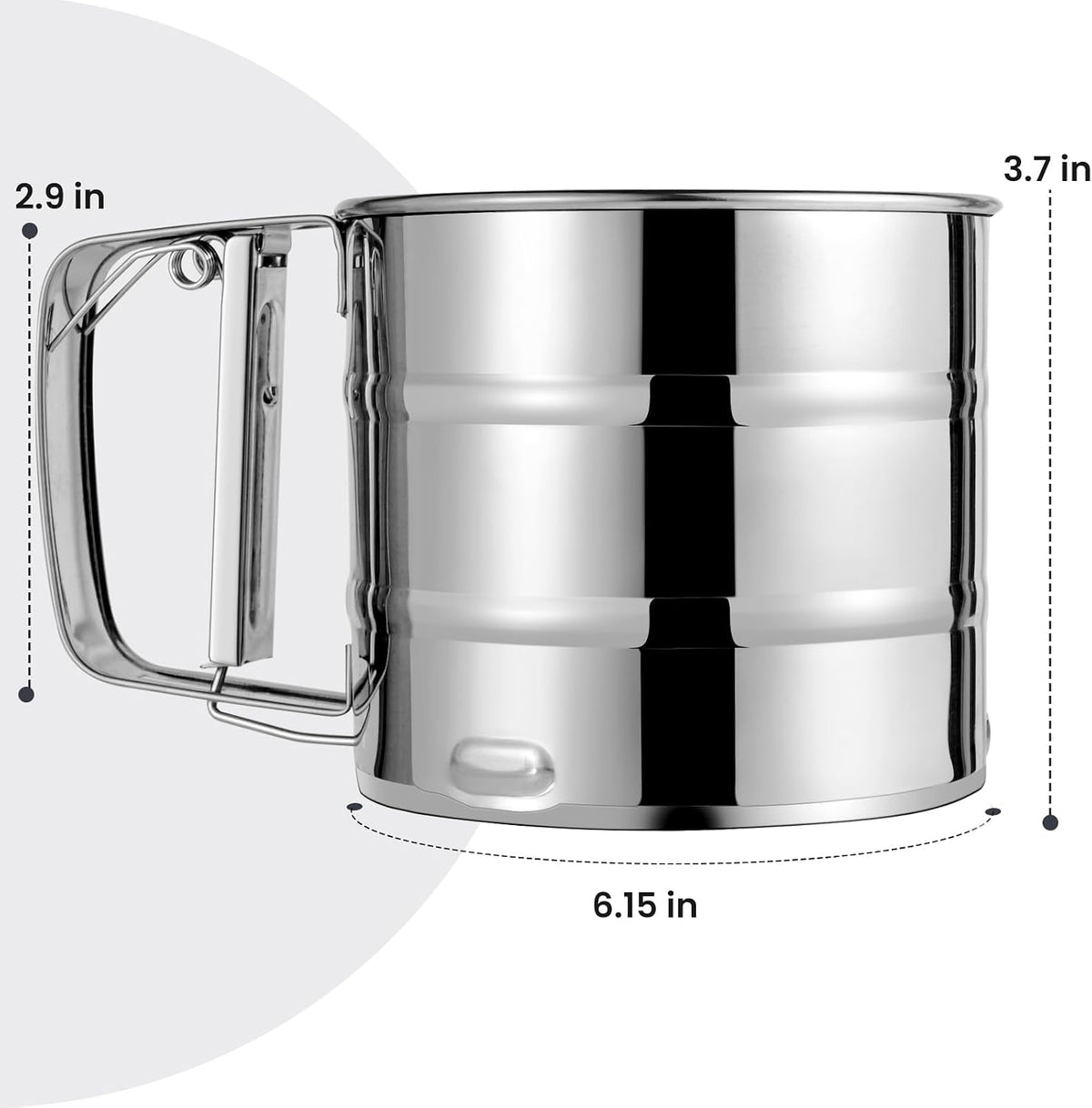 Rondauno Flour Sifter for Baking, Crank Sifter for Powdered Sugar Duster