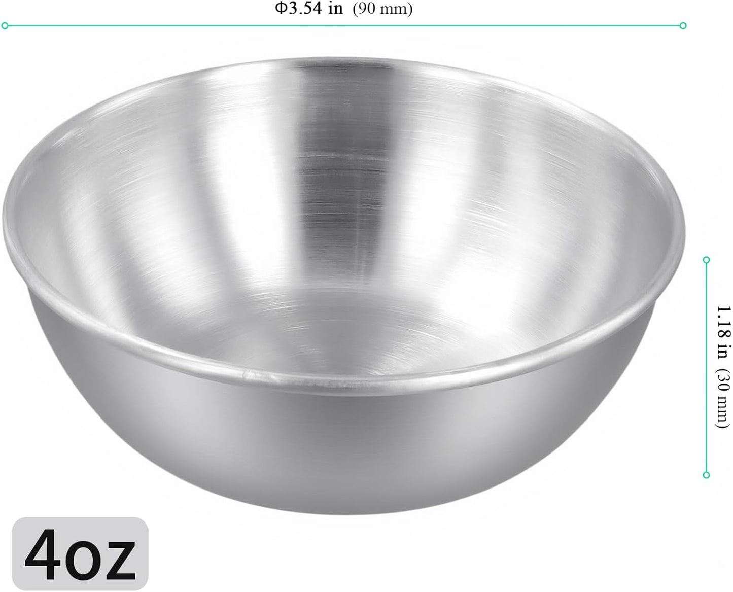 30 Pack 4oz Stainless Steel Sauce Dishes, 3.5 Inch Mini Appetizer Bowls, Seasoning Dishes Sushi Dipping Bowl for Soup, Cooking Prep, Snack, Silver