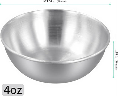 30 Pack 4oz Stainless Steel Sauce Dishes, 3.5 Inch Mini Appetizer Bowls, Seasoning Dishes Sushi Dipping Bowl for Soup, Cooking Prep, Snack, Silver