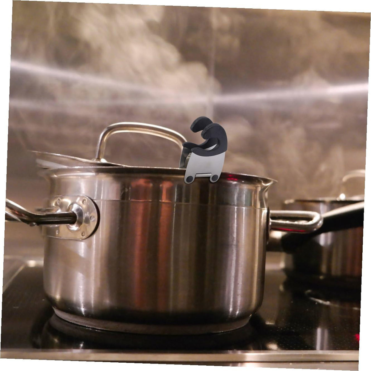 2 Pack Stainless Steel Pot Clip Spoon Holder for Cooking