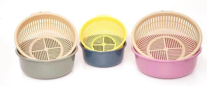 2 in 1 Small Colander Bowl Set, Detachable Strainer and Serving Bowl Kitchen Fruit Vegetable Washing Drainer for Home Meal Prep and Salad Making (7.09x2.56inch)