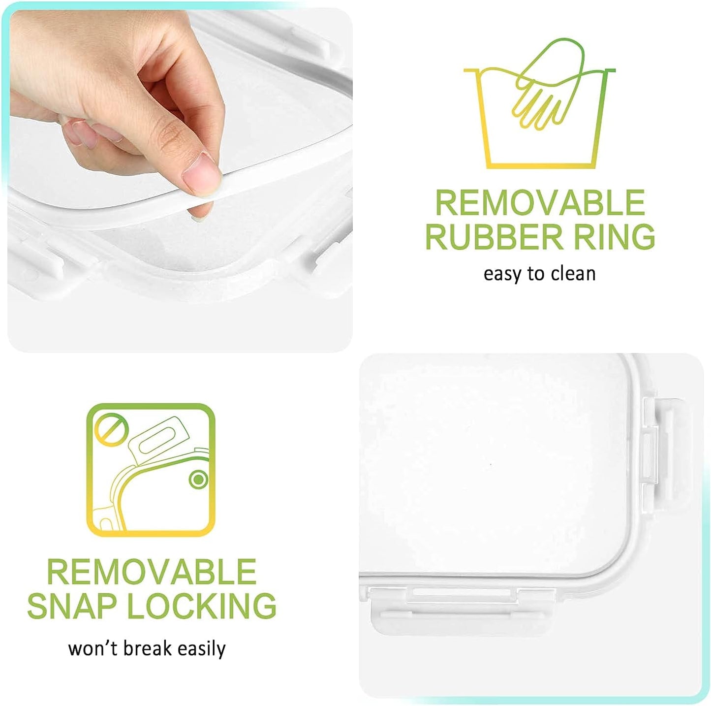 M MCIRCO [5-Pack, 36 oz] Glass Meal Prep Containers 3 Compartment with Lids, Glass Lunch Containers,Food Prep Lunch Box,Bento Box,Microwave, Oven, Freezer, Dishwasher (4.5 Cups, Green)