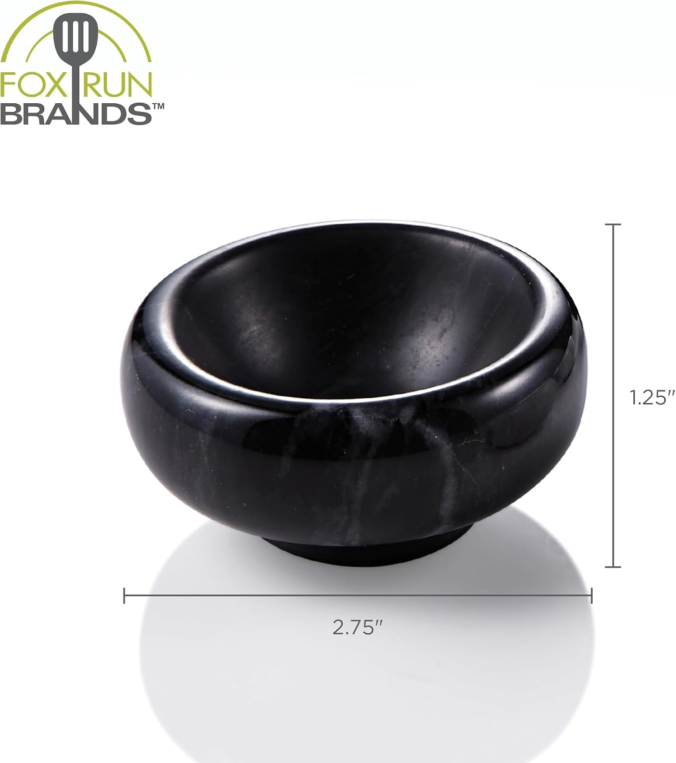 Fox Run Natural Black Marble Pinch Bowl, Small 1 oz Spice, Sauce, and Condiment Bowl