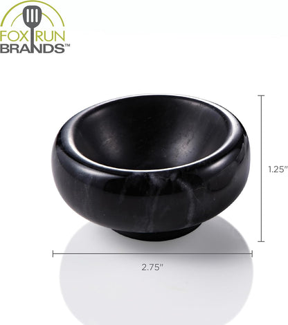 Fox Run Natural Black Marble Pinch Bowl, Small 1 oz Spice, Sauce, and Condiment Bowl
