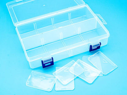Plastic Compartment Storage Box With Adjustable Divider Removable Grid Compartment for Jewelry Small Accessories Hardware Fitting (8 Grids-Large x 1 Pack)