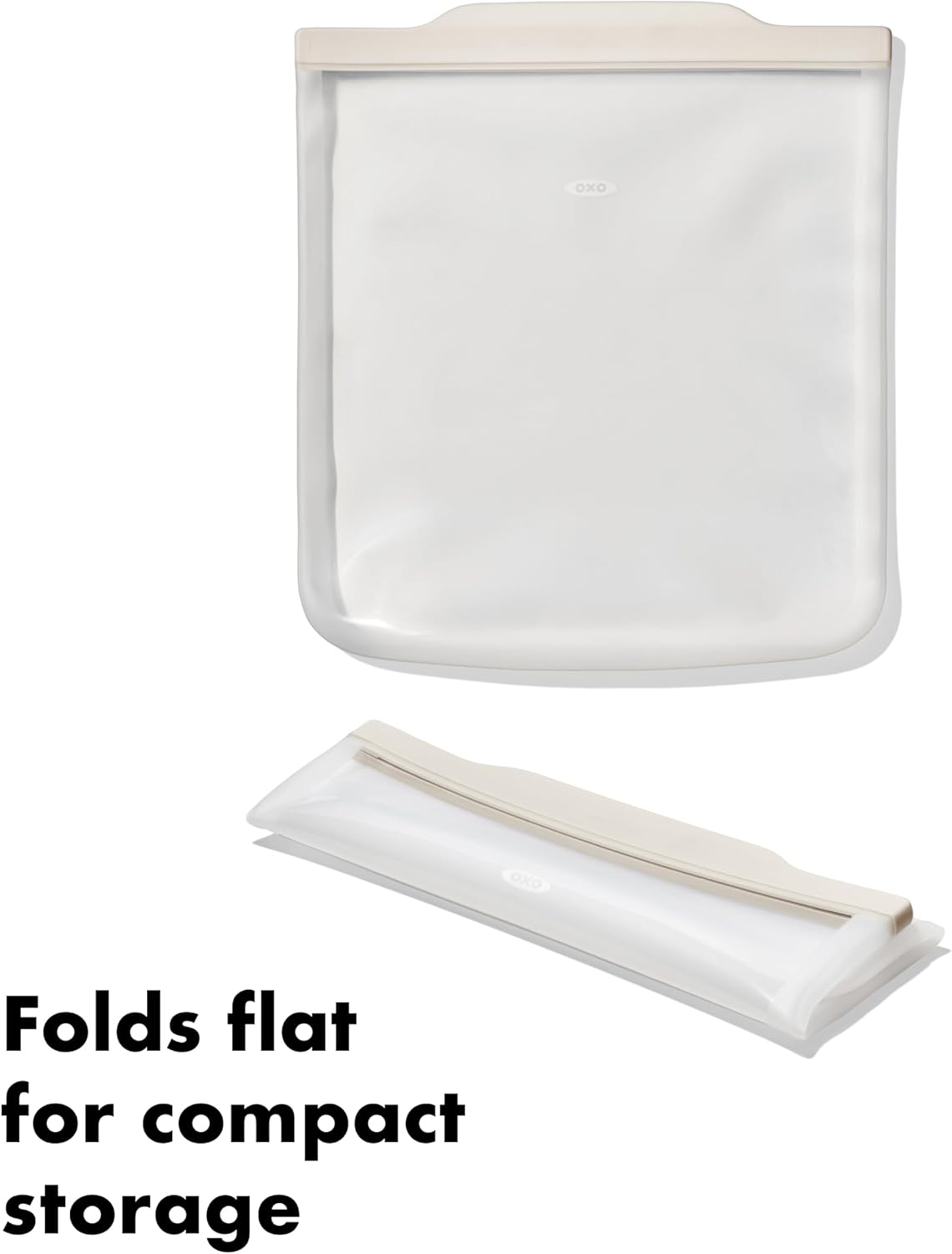 OXO Good Grips Silicone Reusable Bag - Stand-Up Cup (8 oz) - Oat