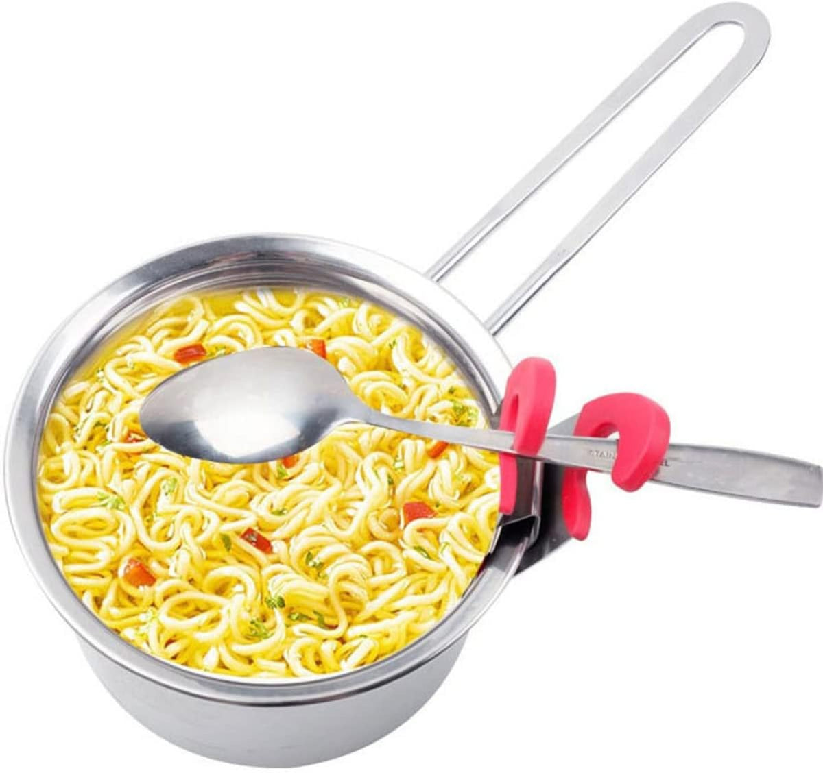 4 Pcs Spoon Holder Pot Tools Pot Clip Rest Kitchen Clamp Clip Stainless Steel Spoon Kitchen Spoon Holder Grip Silicone Spoons Stainless Steel Pot