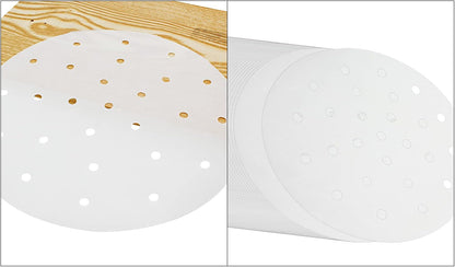 Dumpling Paper Bamboo Steamer Liners, 7 Inch, 100 Pcs