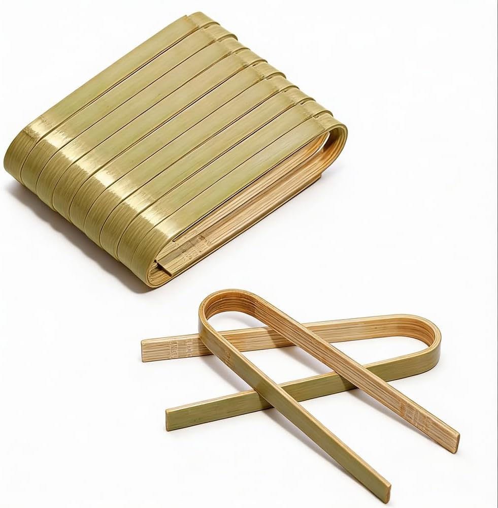 20 Pieces 9cm Bamboo Charcuterie Tongs Set