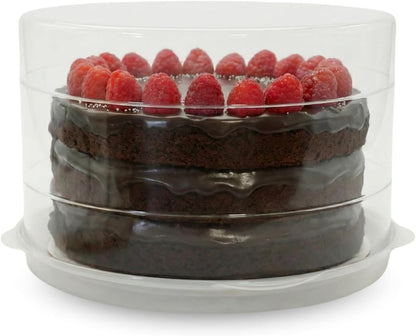 Evelots 2-Pack 10-Inch Airtight Food Storage Container with Lid - Portable Carrier for Pies, Cakes, Cupcakes & More - BPA-Free Clear Plastic - Secure & Easy Transport