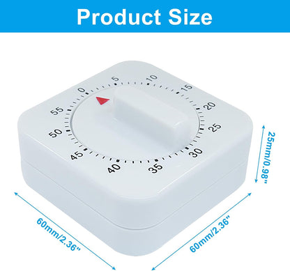 60 Minute Mechanical Kitchen Timer, White