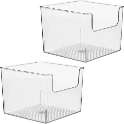 iDesign Open-Front Storage Bin, Clear | Kitchen, Pantry, Bathroom, Home Office, Made in USA