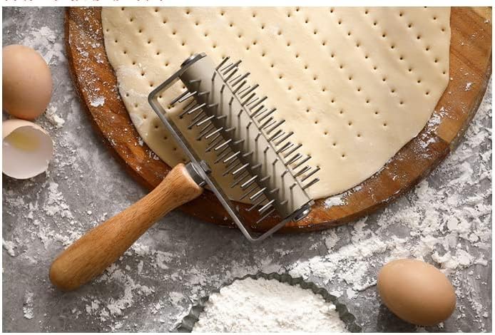 Stainless Steel Pizza Dough Roller Docker Needle Roller