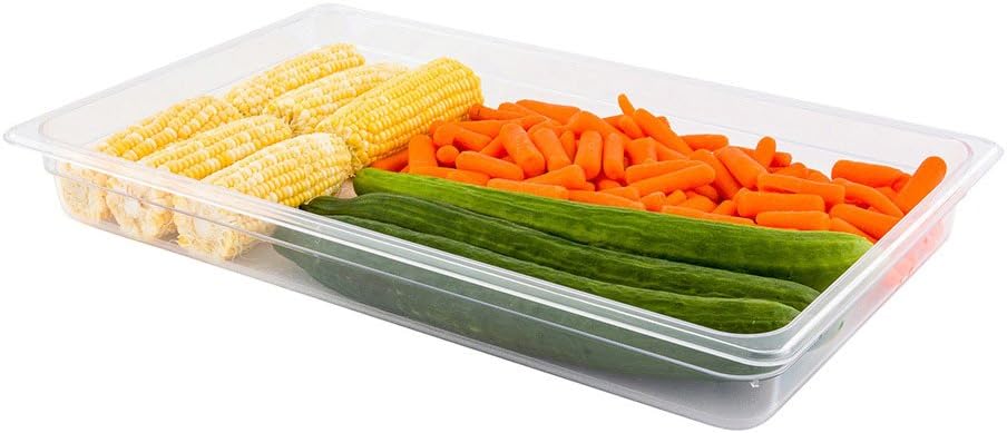 Restaurantware-2.5 Inch Deep Food Pans, 1 1/6 Size Commercial Food Storage Container - Freezable, Break-Resistant, Clear Plastic Cold Pans, Dishwashable, For Kitchens, Restaurants, Or Cafeterias