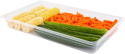 Restaurantware-2.5 Inch Deep Food Pans, 1 1/6 Size Commercial Food Storage Container - Freezable, Break-Resistant, Clear Plastic Cold Pans, Dishwashable, For Kitchens, Restaurants, Or Cafeterias
