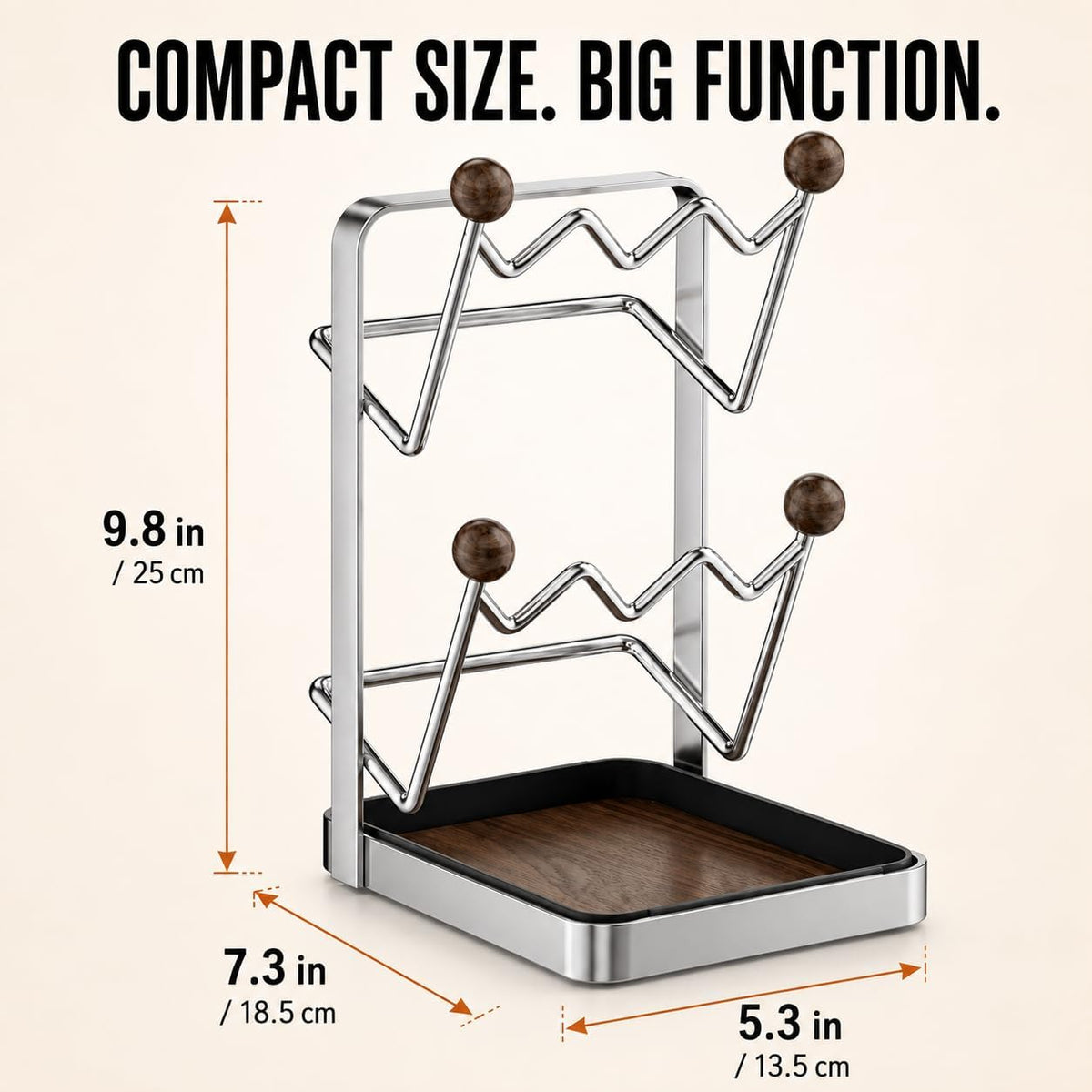 2-Tier Pot Lid Organizer and Cutting Board Holder for Kitchen Counter