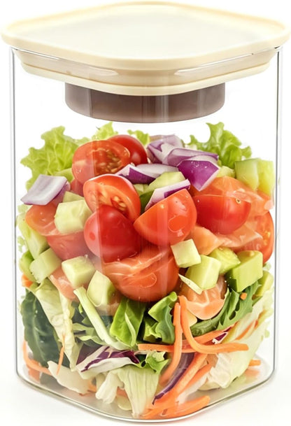 LIBWYS 39oz Large Glass Salad Jars with Lids Meal Prep, 5pack Square Containers for Home Storage & Lunch, Built-In Leakproof Compartments, Wet/Dry Separation for Salad Dressing & Ingredients