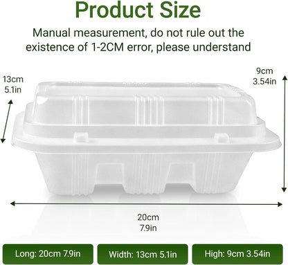 25PCS Disposable Taco Holder Box with Lids, 3-Divider Premium PP Taco Plates Microwave Safe, BPA Free To Go Taco Tray Clamshell for Taco Bar Party Serving