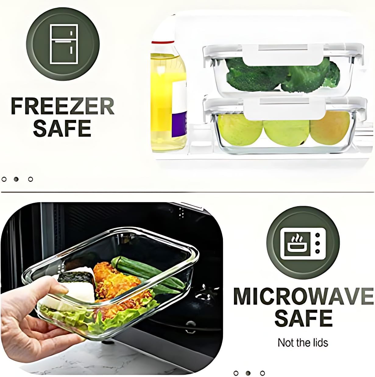 30 Pieces Glass Food Storage Containers, Meal Prep Set with Snap Locking Lids, Airtight lunch Containers, BPA-Free, Microwave, Oven, Freezer & Dishwasher Friendly,Blue
